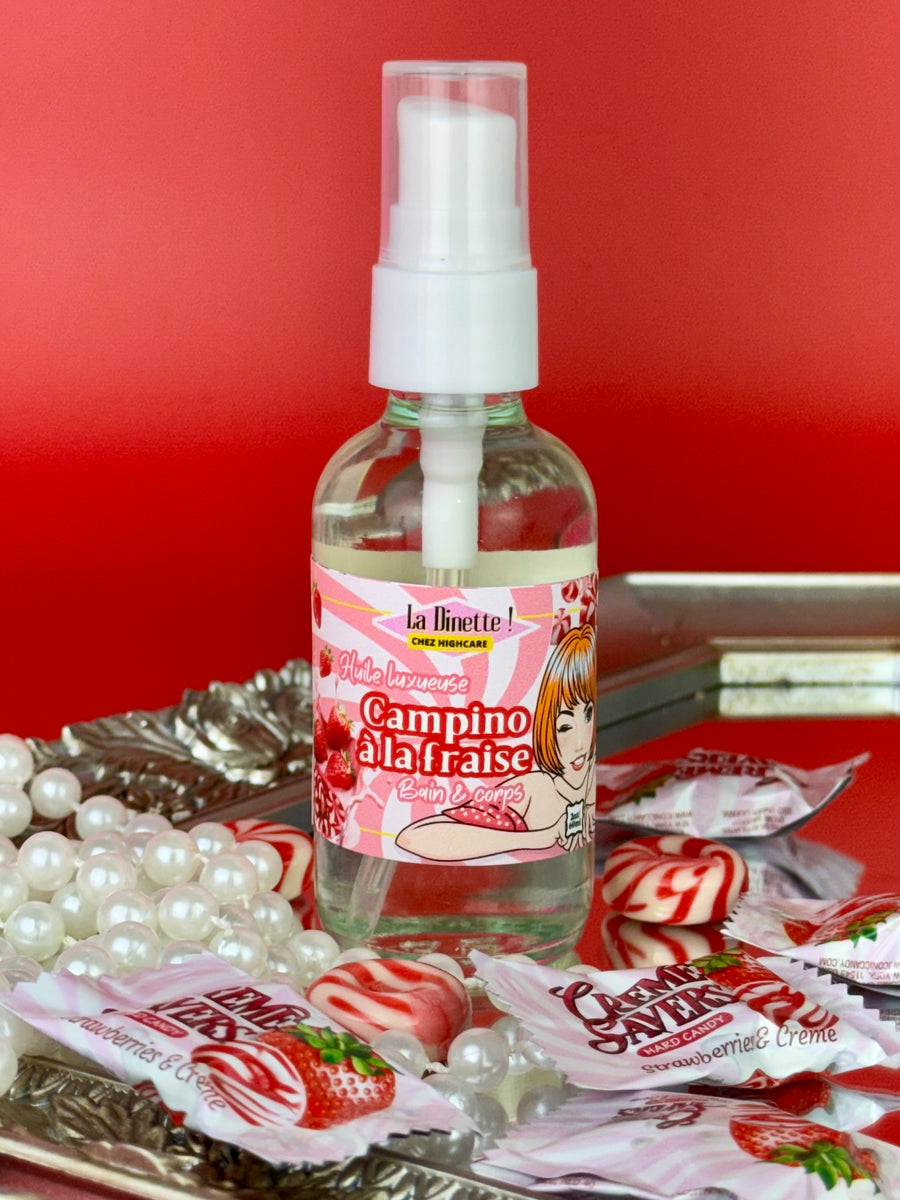 Huile luxueuse bain&corps 🍓🥛🍭 Campino à la fraise