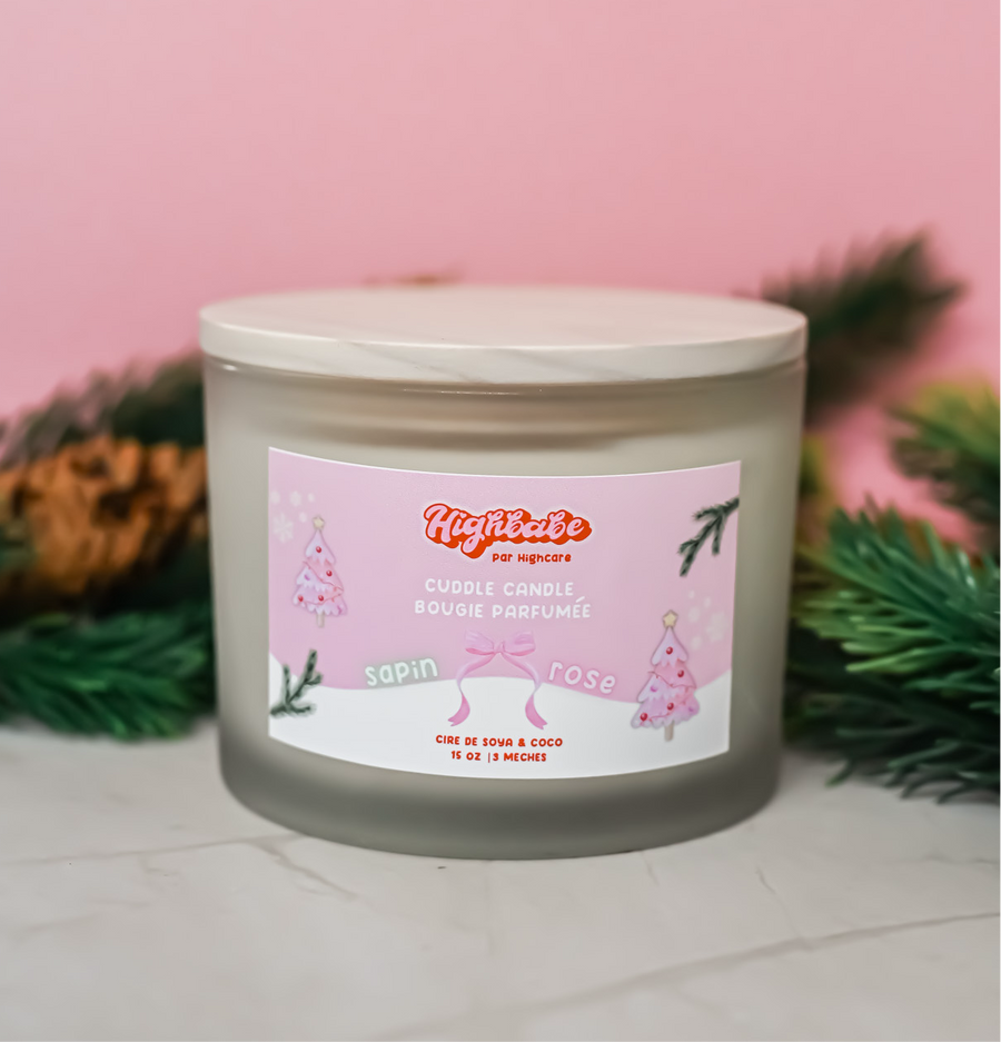 Bougie parfumée 🎄🎀 Sapin rose