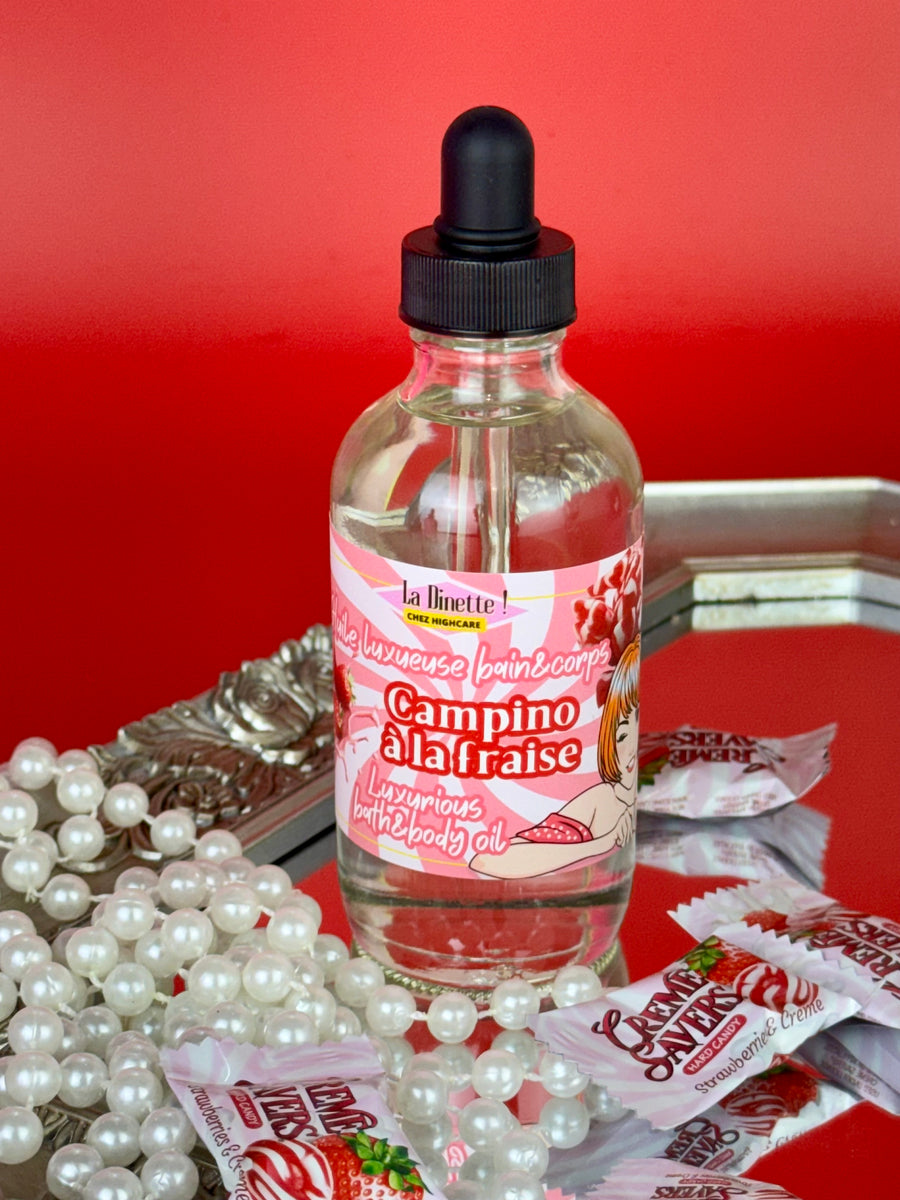 Huile luxueuse bain&corps 🍓🥛🍭 Campino à la fraise