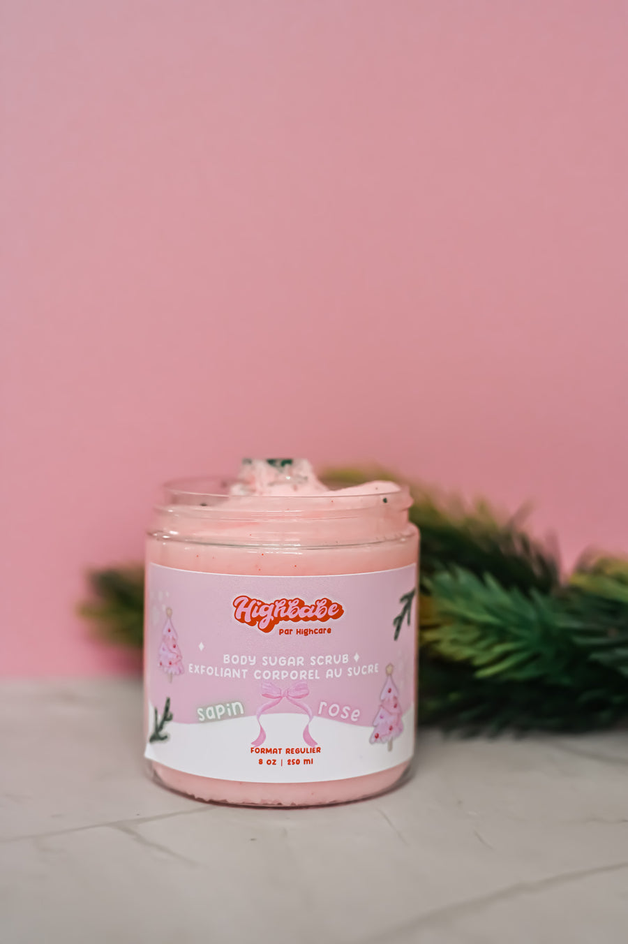 Exfoliant corporel sucré 🎄🎀 Sapin rose