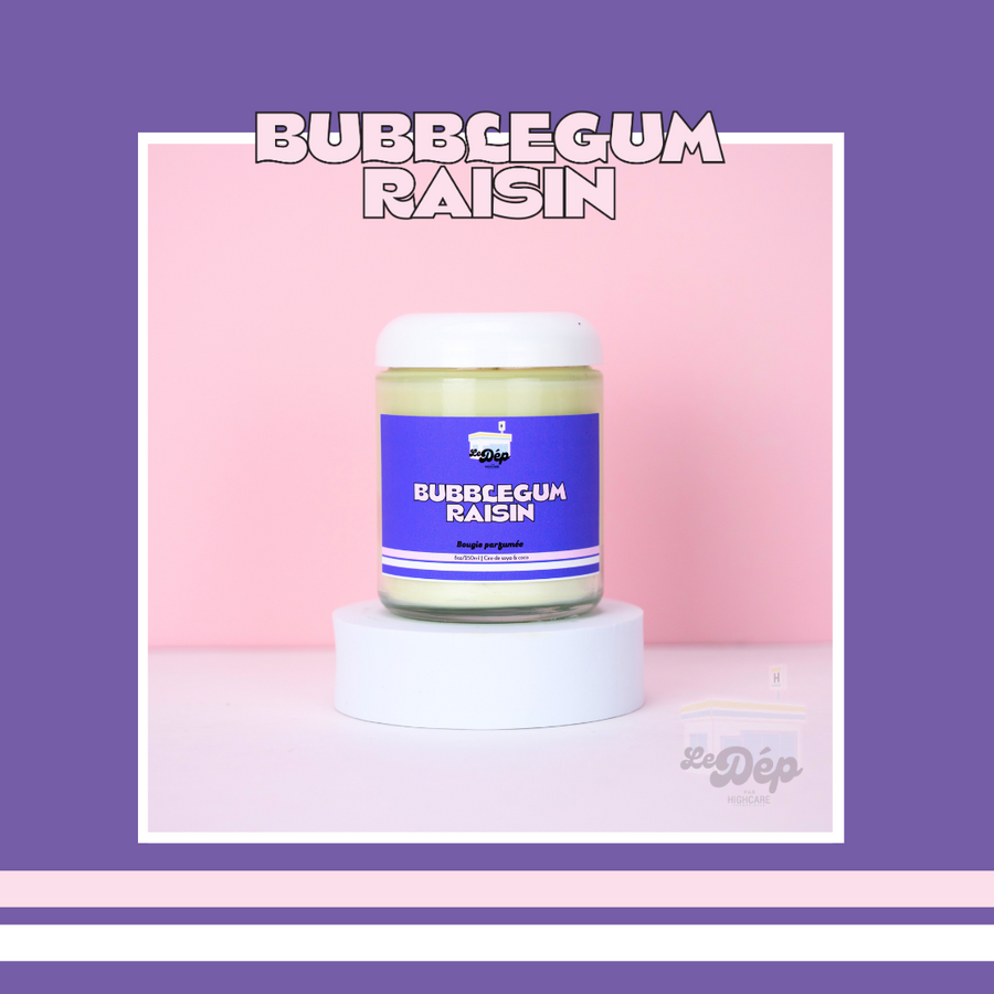 Bougie parfumée - Bubblegum raisin 🍇🍬🩷💜
