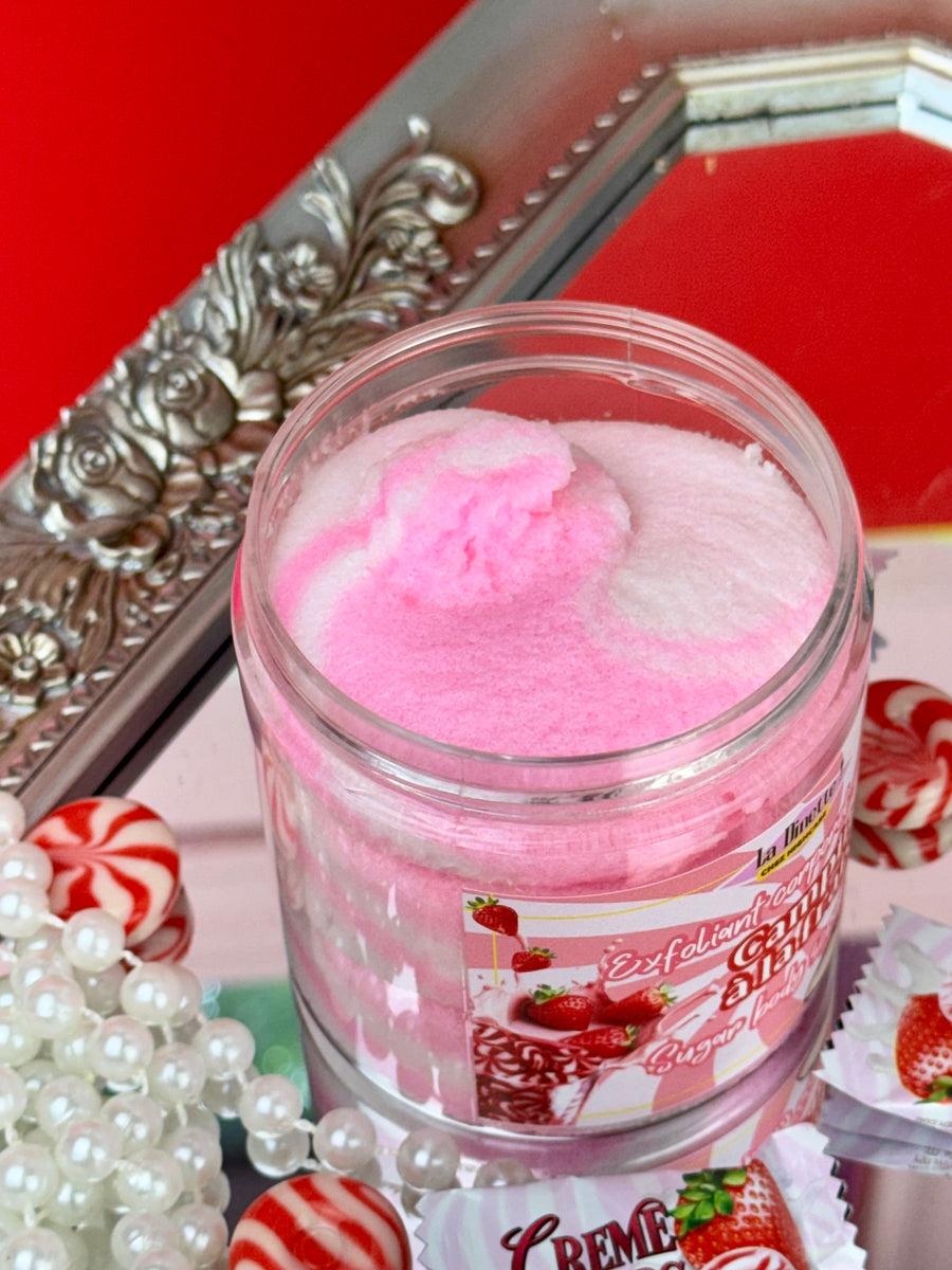 Exfoliant corporel sucré 🍓🥛🍭 Campino à la fraise