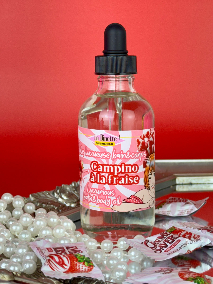 Huile luxueuse bain&corps 🍓🥛🍭 Campino à la fraise