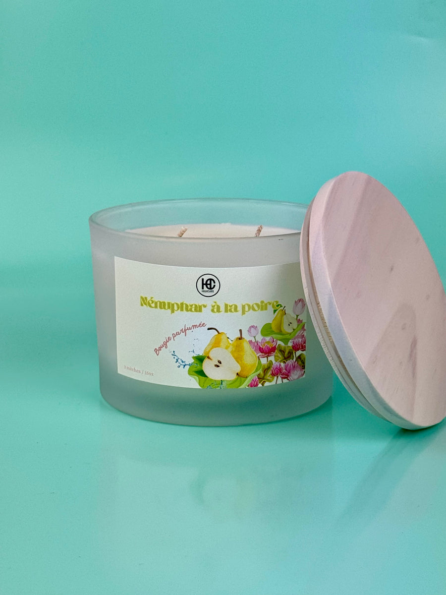 Bougie d’ambiance 🪷🍐 Nénuphar à la poire