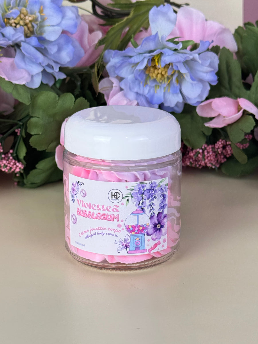 Crème fouettée corporelle 🫧🪻🍭 Violette & bubblegum