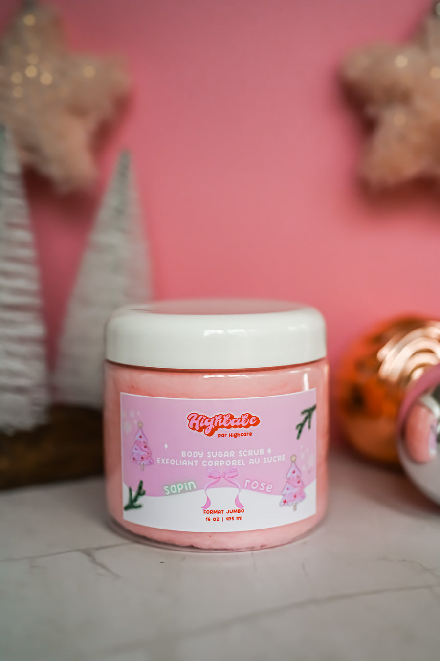 Exfoliant corporel sucré 🎄🎀 Sapin rose