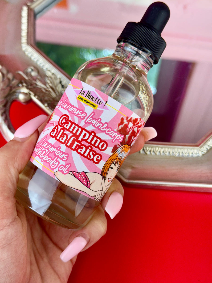 Huile luxueuse bain&corps 🍓🥛🍭 Campino à la fraise