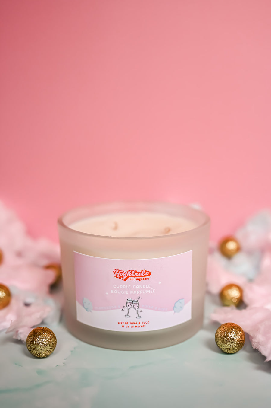 Bougie ''Cuddle candle'' 🍭🍾 barbe à papa & champagne