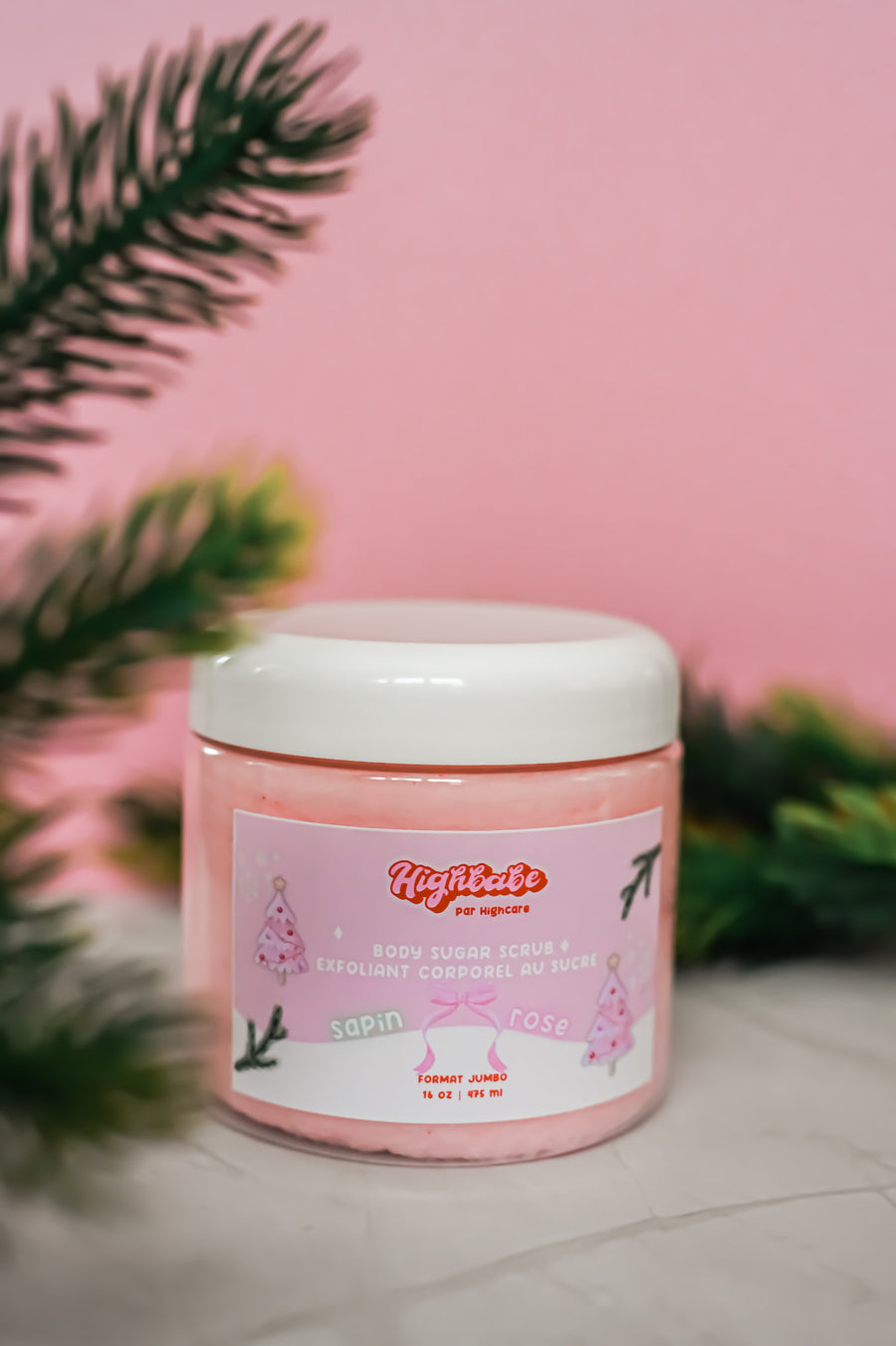 Exfoliant corporel sucré 🎄🎀 Sapin rose