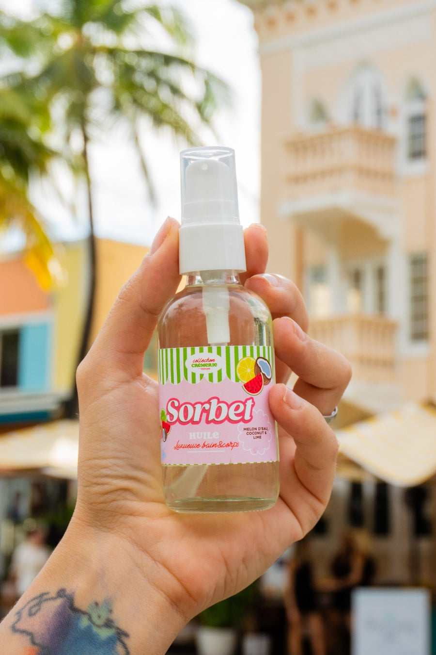 Huile luxueuse bain&corps 🍧🍉🥥🍋‍🟩 Sorbet melon d'eau, coconut & lime