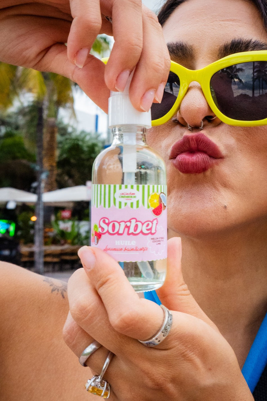 Huile luxueuse bain&corps 🍧🍉🥥🍋‍🟩 Sorbet melon d'eau, coconut & lime