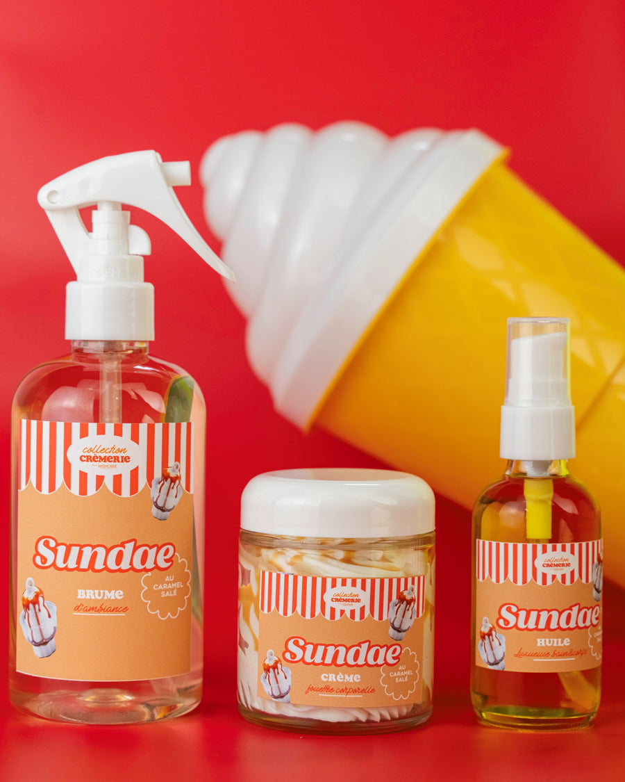 Huile luxueuse bain&corps Sundae au caramel salé