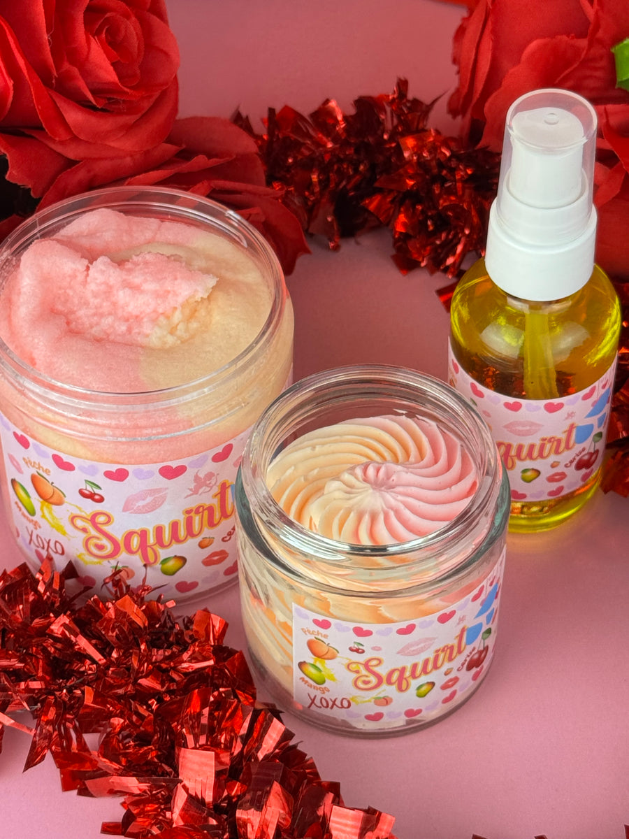 Crème fouettée corporelle 🍒🍑🥭💦  SQUIRT ( Pêche , mangue & cerise )
