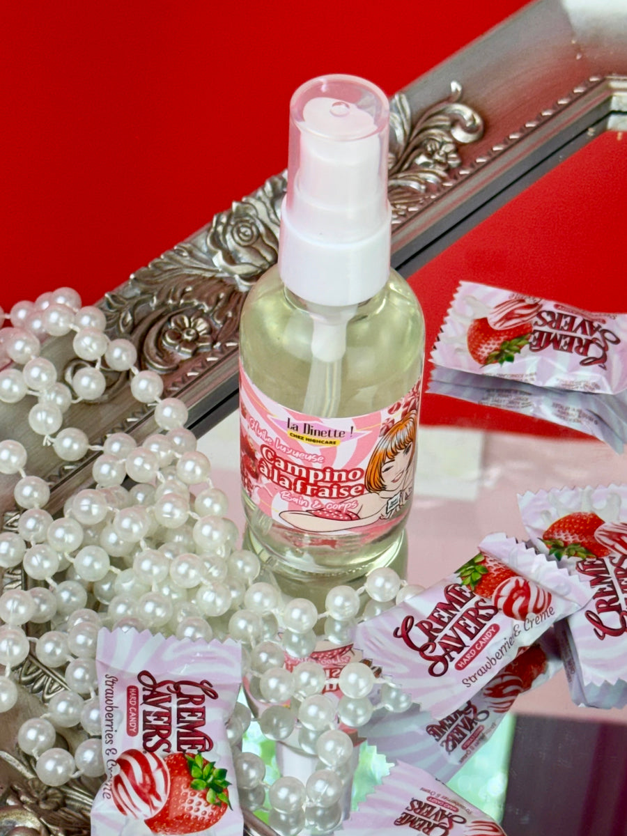 Huile luxueuse bain&corps 🍓🥛🍭 Campino à la fraise