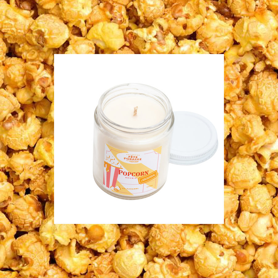 Bougie parfumée 1 mèche 🍿🍯🎬 Popcorn caramel